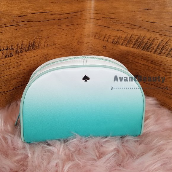 NWT Kate Spade Medium Dome Jae Fiji Green Cosmetic/Makeup Bag Case $79 Nylon New - Picture 1 of 3